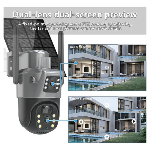 Camara Seguridad Solar Wifi Exterior Sensor De Movimiento Ip